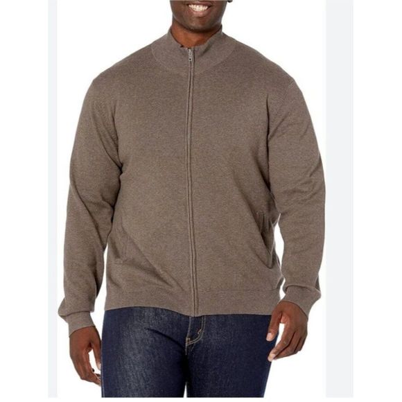 Michael Kors Mens 100% Merino Wool Baseball Jacket Brown Size 2XL - Picture 1 of 11